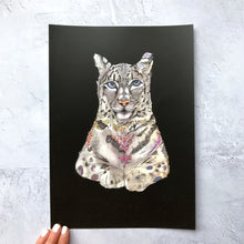 Snow Leopard A4 Foiled Art Print