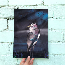 Summer Rain Heron A4 Art Print