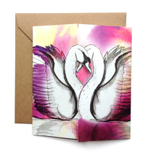 Swans Kiss Card