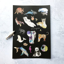 Endangered Animals A4 Foiled Art Print