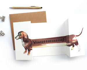 Sausage Dog Panorama Card